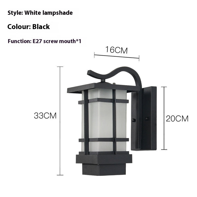 Pinye Solar Wall Lamp Outdoor Waterproof Garden Chinese Retro Villa Entrance Balcony Aisle - globaltradeleader