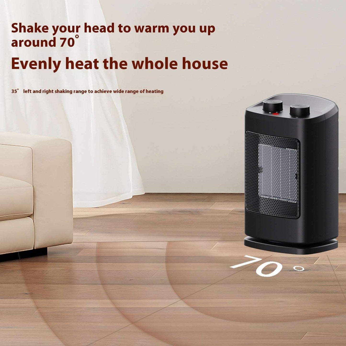 Heater Desktop Small Warm Air Blower PTC Ceramic Heating Electric Heater