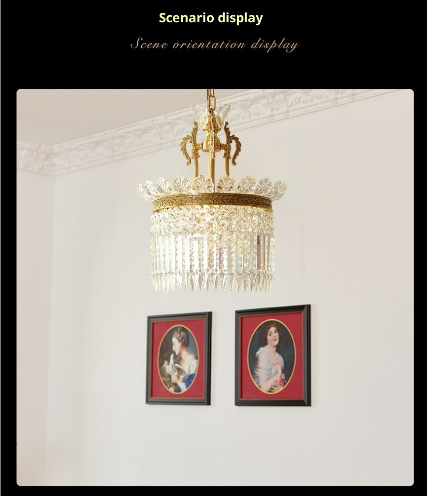 Dining Room Entrance Corridor Bedroom Copper Crystal Chandelier - globaltradeleader