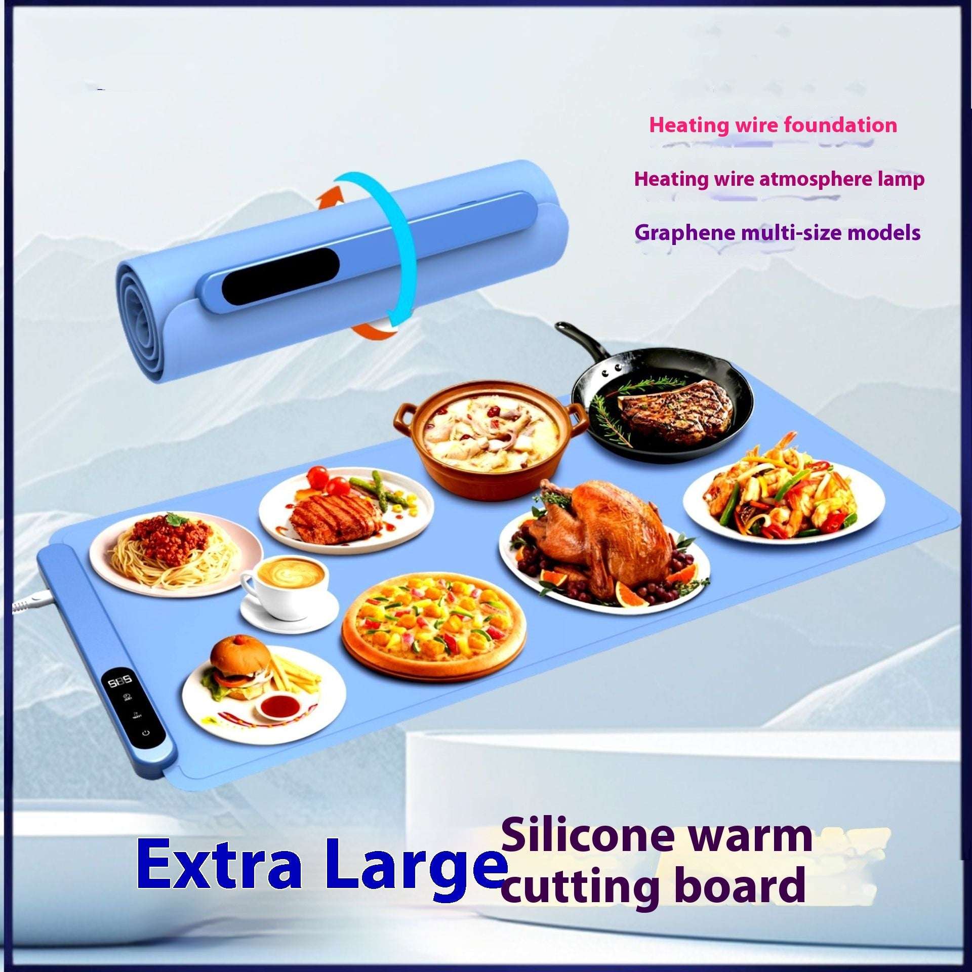 Kitchen Gadget Graphene Dishes Warming Plate Household Multifunctional Temperature Keeping Pad - globaltradeleader