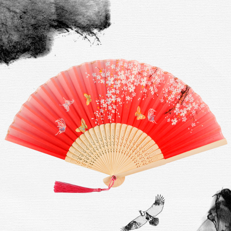 Folding Fan Bamboo Ancient Style Han Chinese Clothing Chinese Style Small Fan