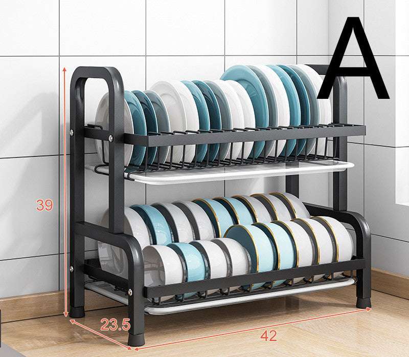 Kitchen Shelf Countertop Dish Drain Rack Small Household Dish Rack Cabinet Dish Storage Rack - globaltradeleader