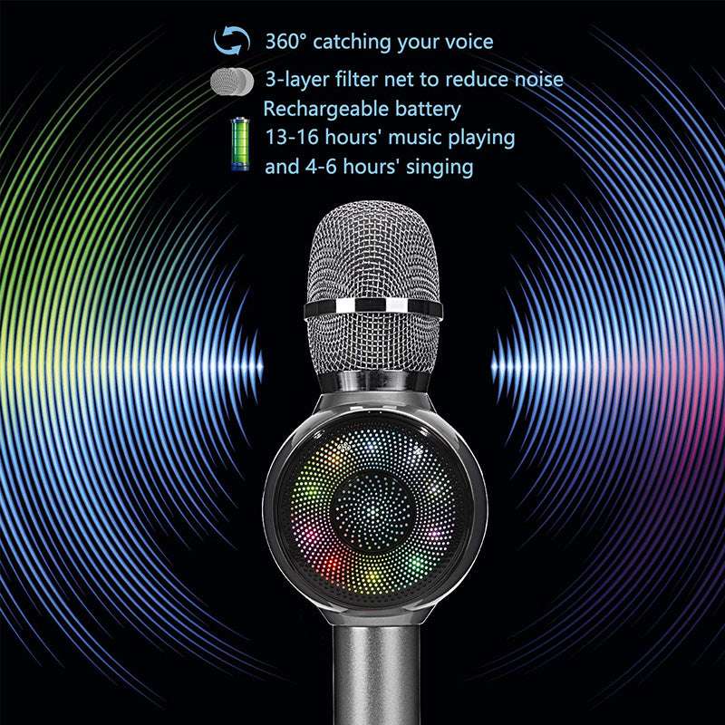 Sing it with colorful lights National K song wireless Bluetooth microphone