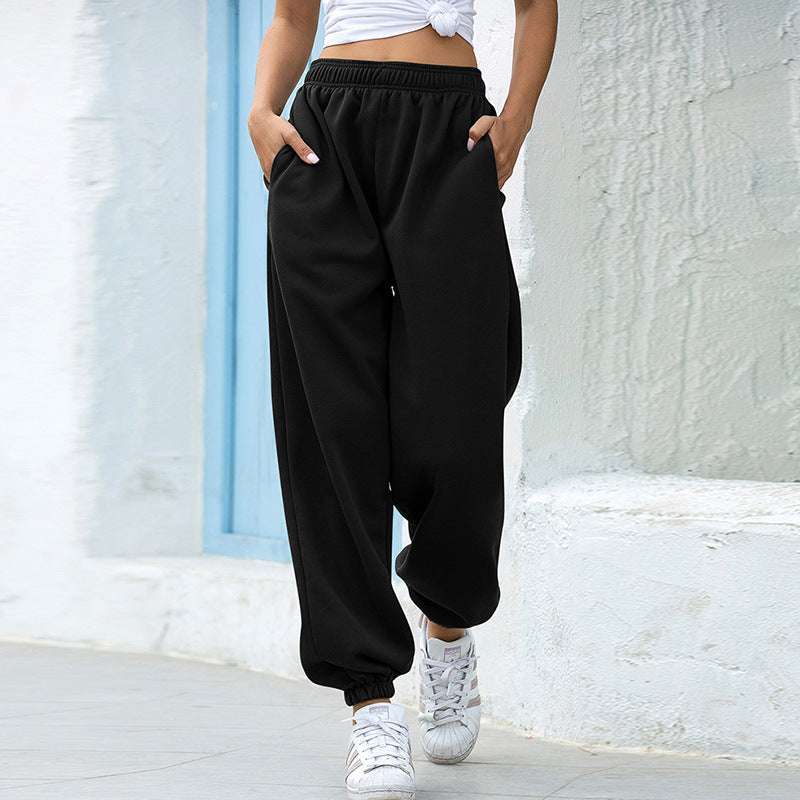 High waist casual track pants - globaltradeleader