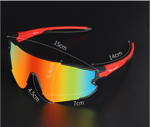 Polarized light discoloration and windproof riding glasses