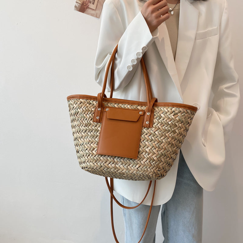 2022 Beach Basket Summer Bag Straw Bag Fashion Beach Bags Big Rattan Shoulder Bags Large Capacity Woven Bag Hand-made Handbags