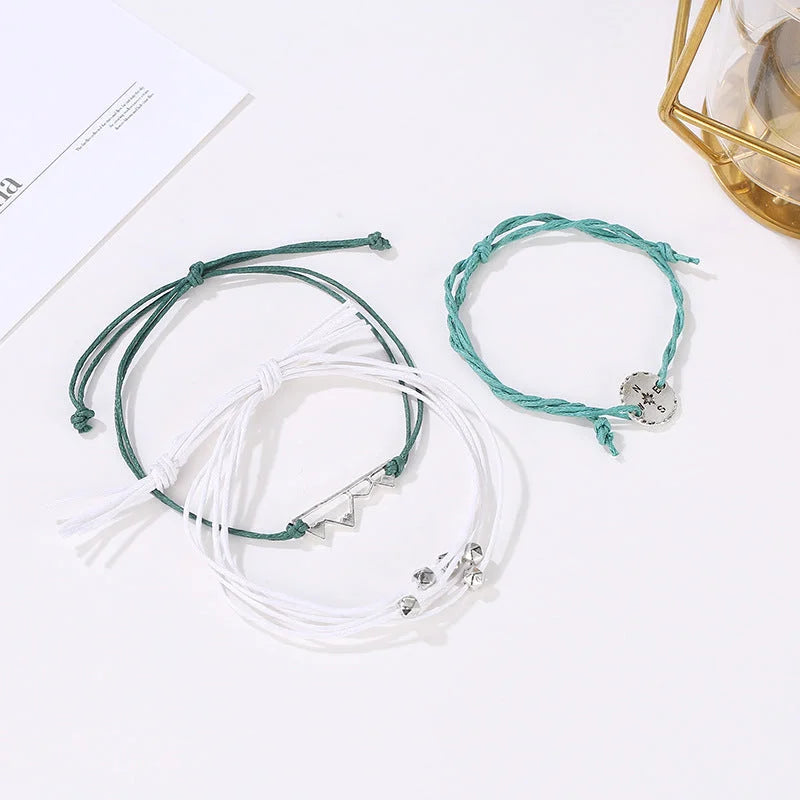 2022 Boho style three-piece braided bracelet - globaltradeleader