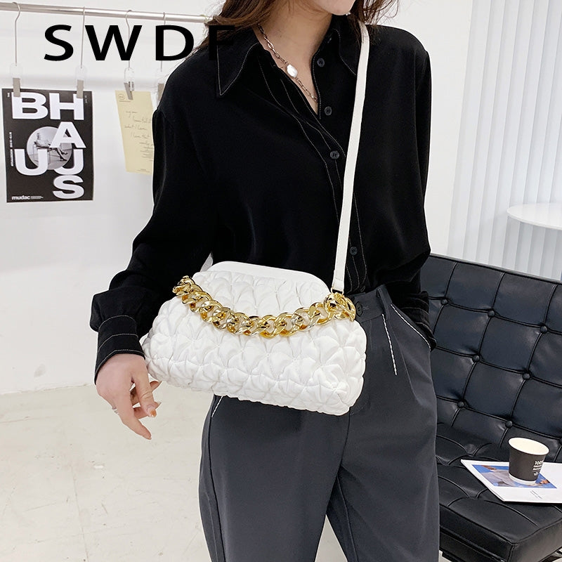 2022 New Chain Small Clutch PU Leather Handbags BRAND Shoulder Sling Bag For Women Winter Fashion Designer Crossbody Bag Purses