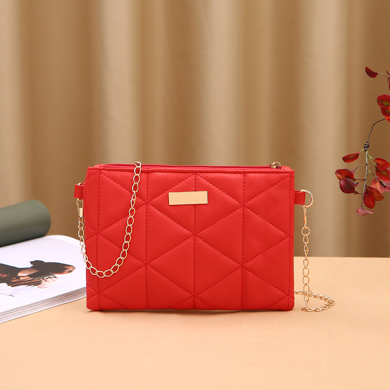 2022 New Small Square Bag Messenger Women's Bag Fashion Casual Embroidered Rhombus Chain Shoulder Bag