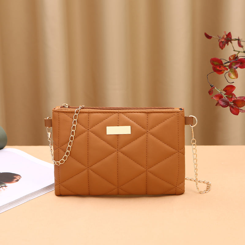 2022 New Small Square Bag Messenger Women's Bag Fashion Casual Embroidered Rhombus Chain Shoulder Bag