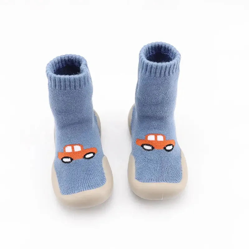 2022 Winter New Children's Terry Socks Shoes Thickened Cartoon Baby Toddler Shoes Warm Indoor Floor Socks Shoes