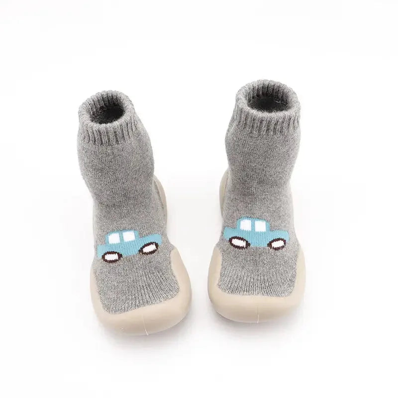 2022 Winter New Children's Terry Socks Shoes Thickened Cartoon Baby Toddler Shoes Warm Indoor Floor Socks Shoes