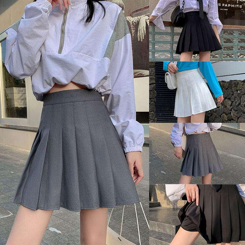 Sweet Spring And Autumn Thin Grey Skirt - globaltradeleader