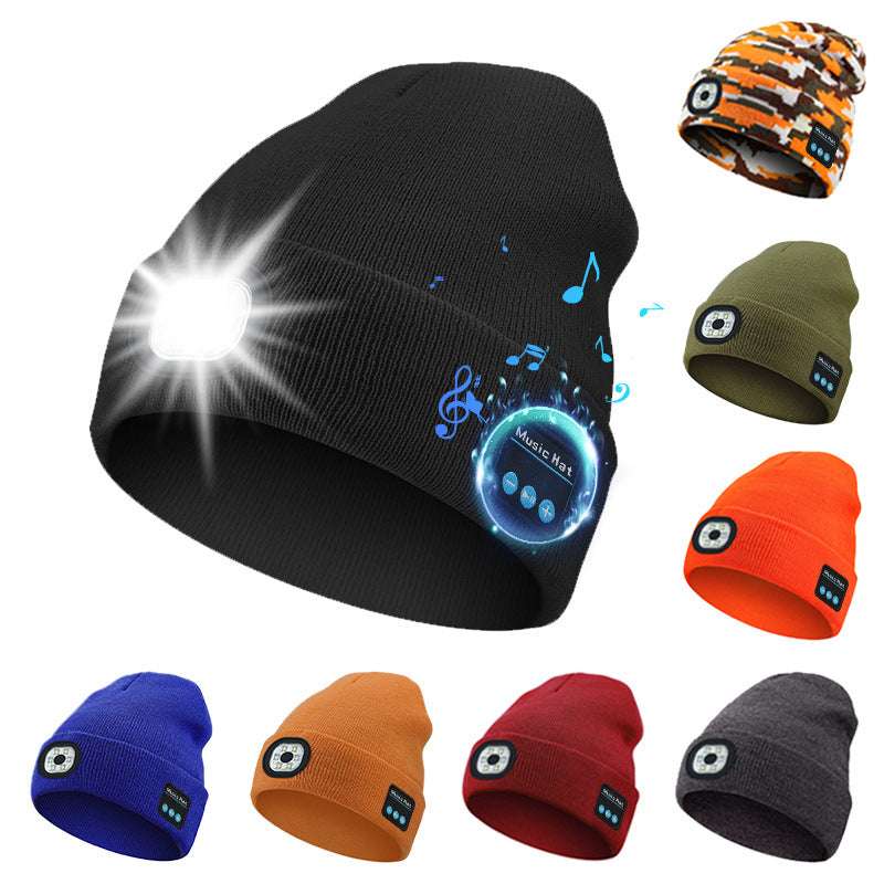 Removable And Washable Rechargeable LED Luminous Lighting Knitted Hat - globaltradeleader