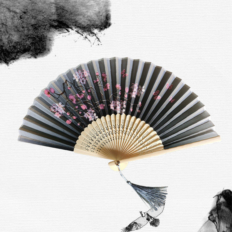 Folding Fan Bamboo Ancient Style Han Chinese Clothing Chinese Style Small Fan