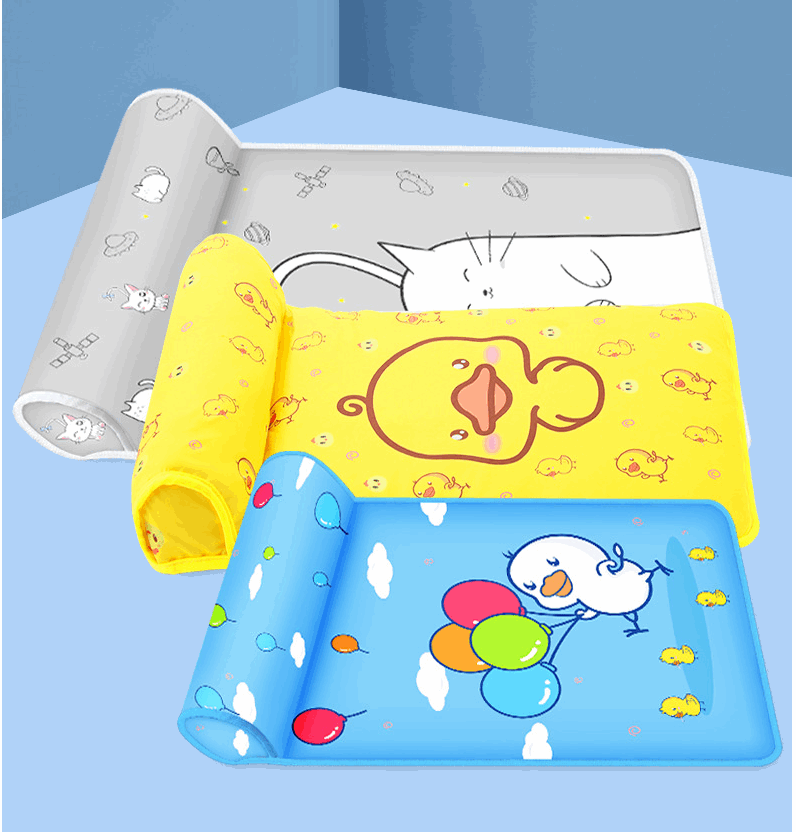 Summer Cooling Dog Mat With Pillow For Dog Cat Breathable Ice Pad Washable Sofa Breathable Print Cooling Pet Dog Bed For Dogs