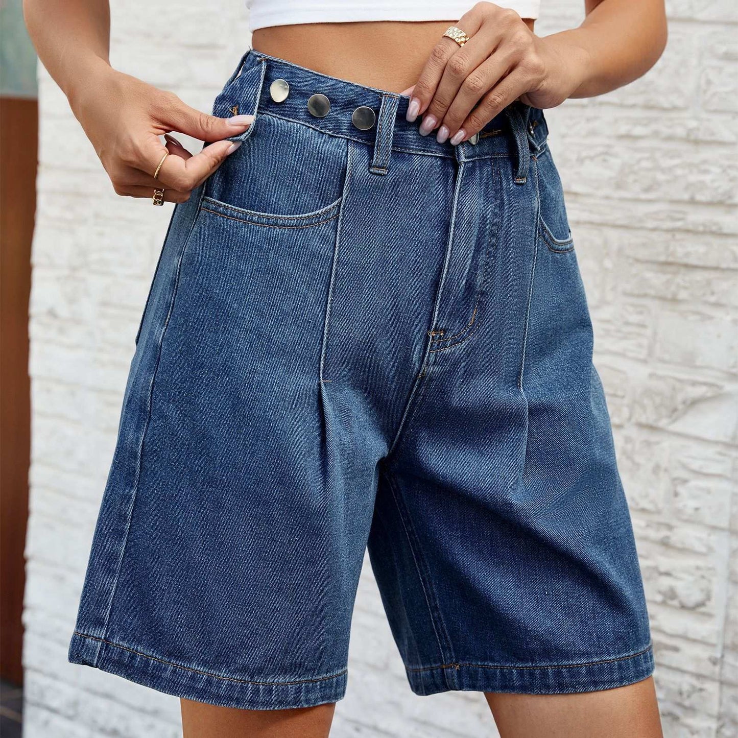 Denim Shorts With Waist Adjustable Design Fashion Summer Pants For Women - globaltradeleader