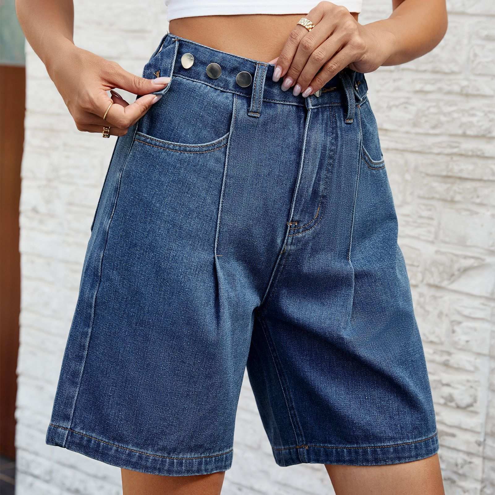 Denim Shorts With Waist Adjustable Design Fashion Summer Pants For Women - globaltradeleader