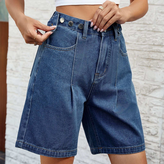 Denim Shorts With Waist Adjustable Design Fashion Summer Pants For Women - globaltradeleader