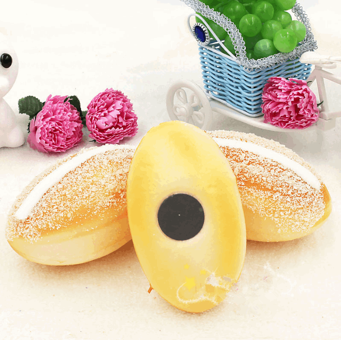 20pcs Pack Artificial Fake Bread Slow Rise  Squeeze Toys Soft PU Realistic Butter Bread Food Model Kitchen Creative Decor