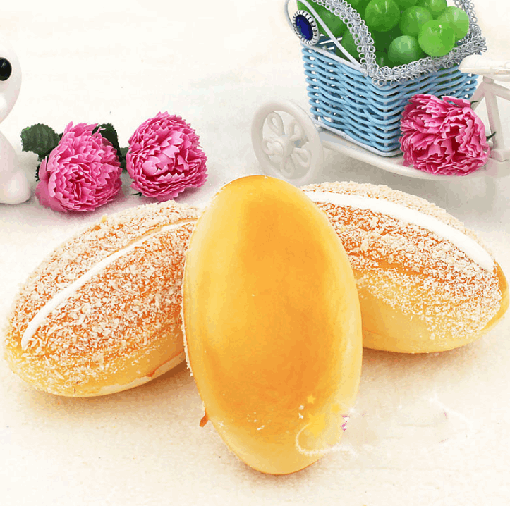 20pcs Pack Artificial Fake Bread Slow Rise  Squeeze Toys Soft PU Realistic Butter Bread Food Model Kitchen Creative Decor