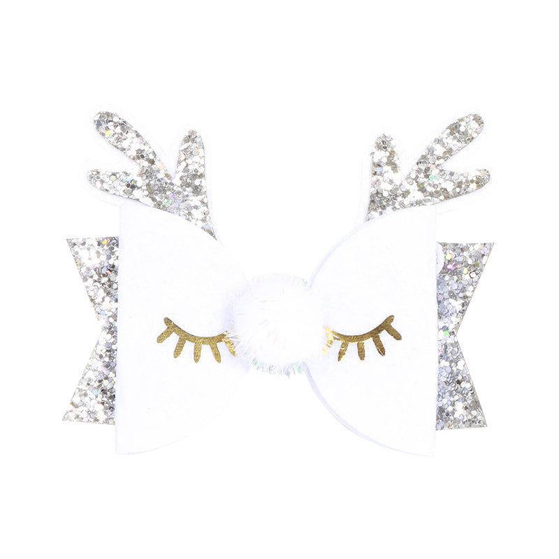 Children's Christmas Antlers Bow Decorative Hair Clip