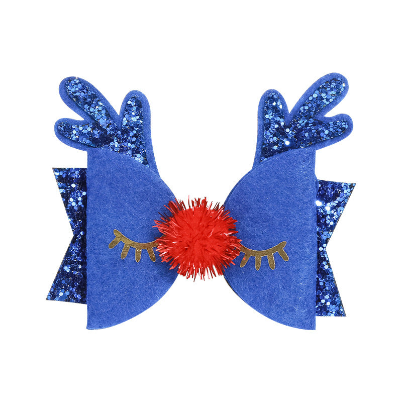 Children's Christmas Antlers Bow Decorative Hair Clip