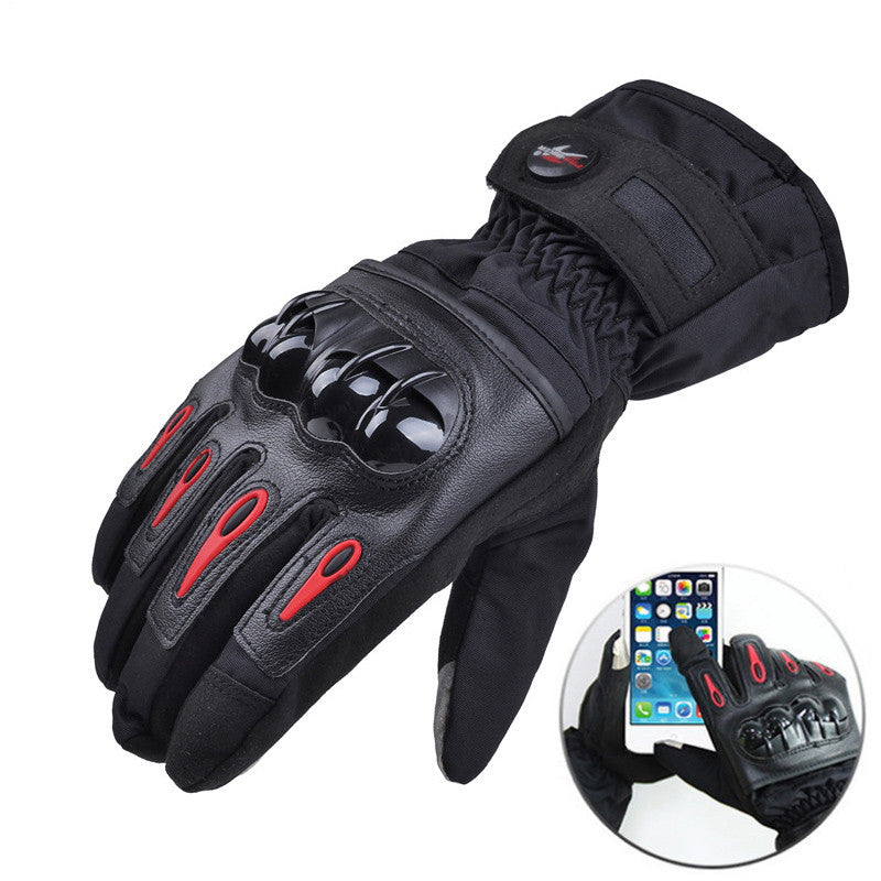 Motorcycle glove touch screen warm and waterproof