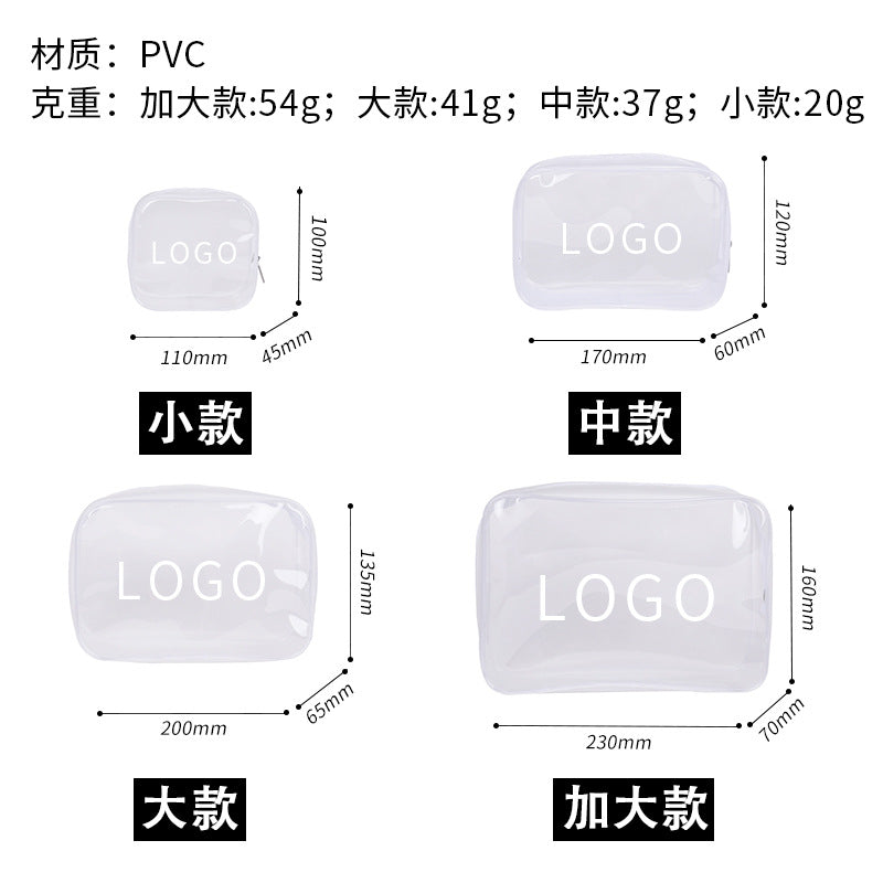 Pvc Travel Cosmetic Bag Large-capacity Transparent Waterproof And Dustproof Storage Bag Portable Portable Health And Epidemic Prevention Packaging