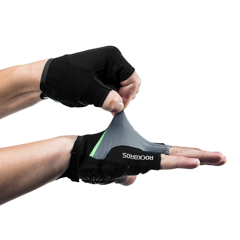 Cycling thick silicone shock absorbing gloves