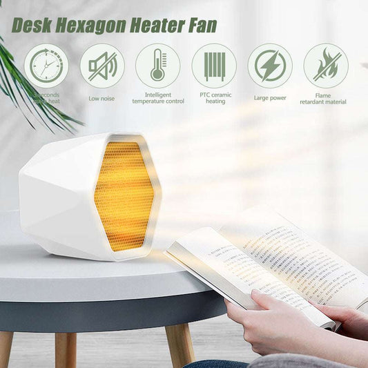 Mini Heater Fan Bladeless Heat Fan Desktop Electric Heater Hexagonal Heater Fan Heater Fan