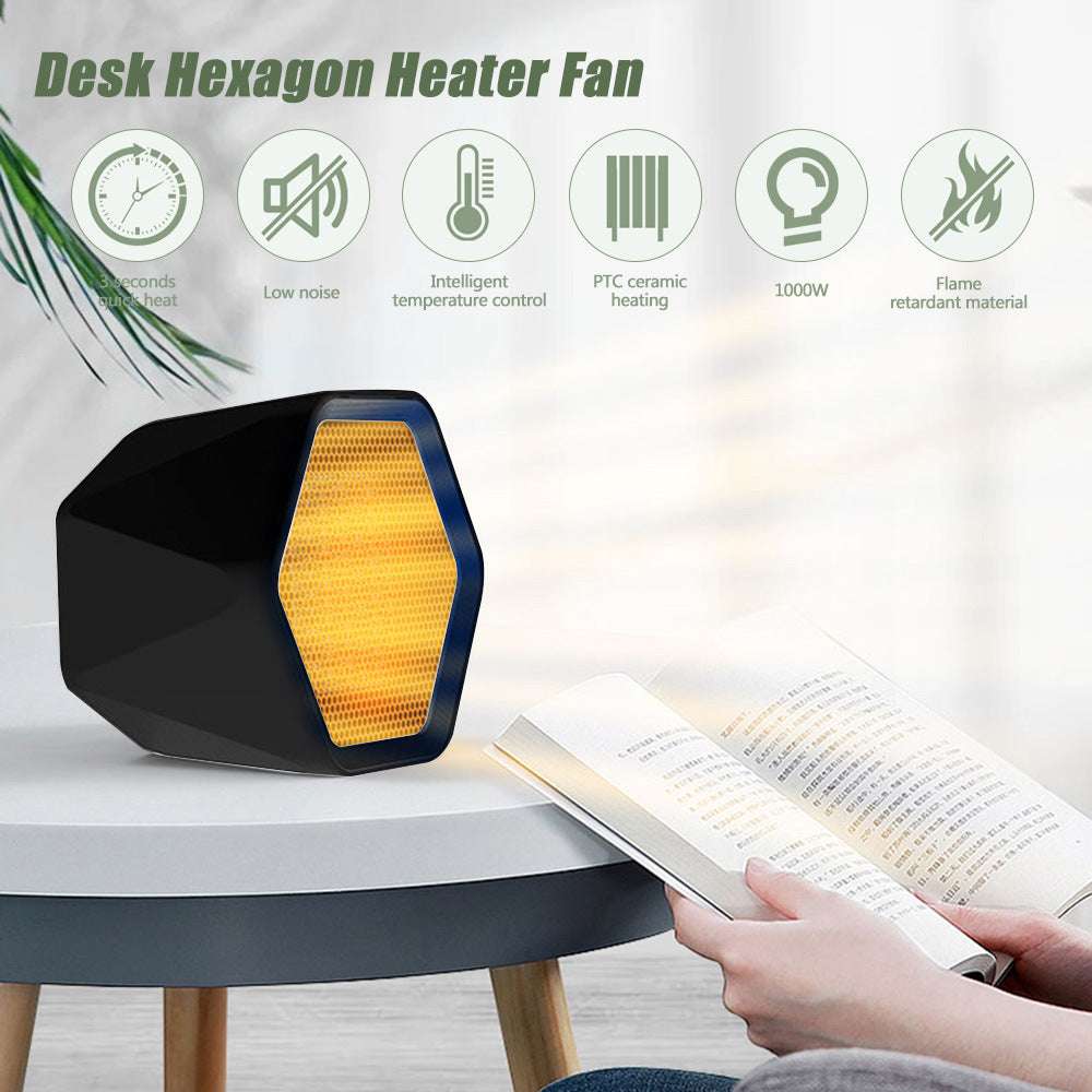 Mini Heater Fan Bladeless Heat Fan Desktop Electric Heater Hexagonal Heater Fan Heater Fan