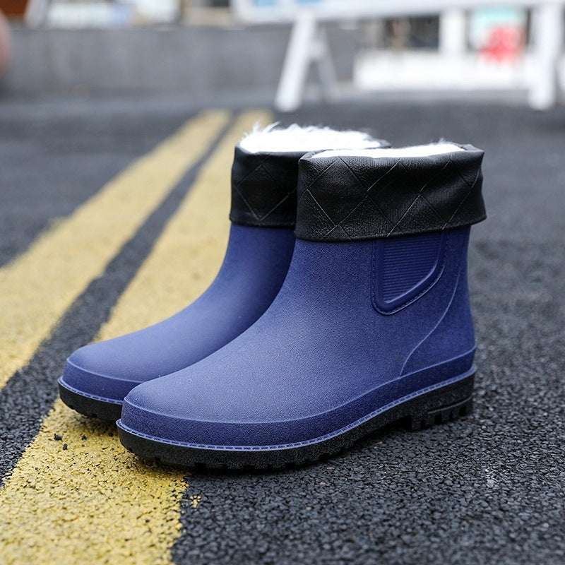 Short Tube Water Shoes Men Rain Boots Autumn And Winter - globaltradeleader
