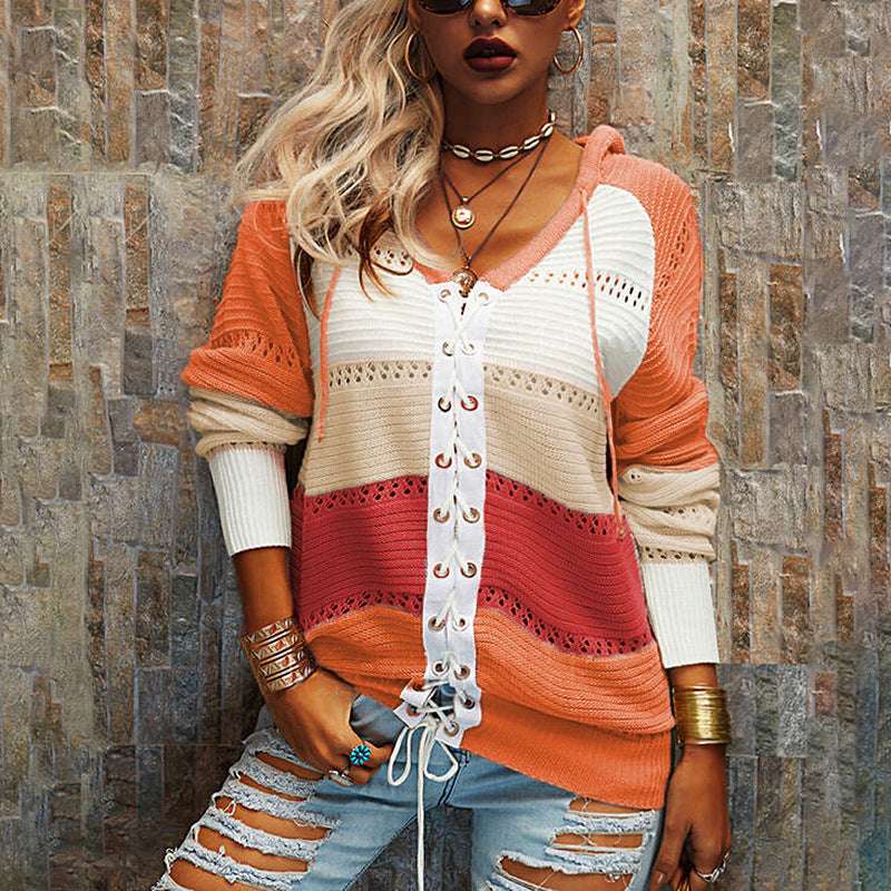 European And American Long-sleeved Contrast Stitching Women's Jacket - globaltradeleader