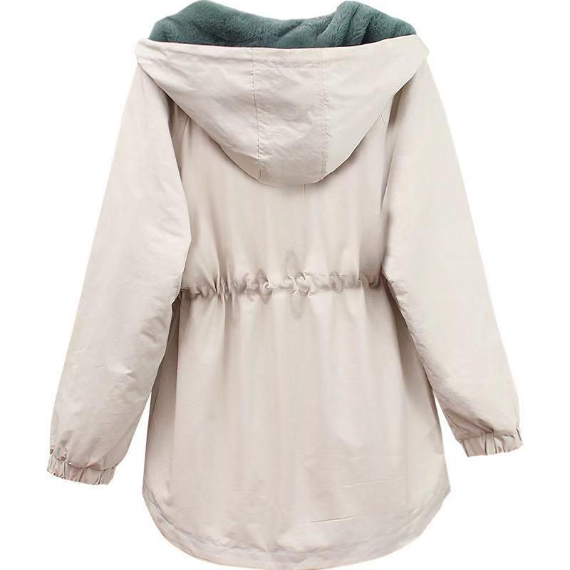 Small Plush Velvet Thick Coat Women Autumn And Winter New Korean Style Casual Short Loose Large Size Windbreaker