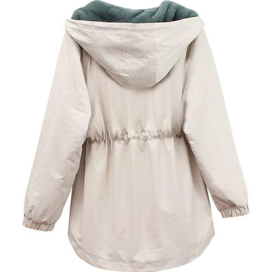 Small Plush Velvet Thick Coat Women Autumn And Winter New Korean Style Casual Short Loose Large Size Windbreaker