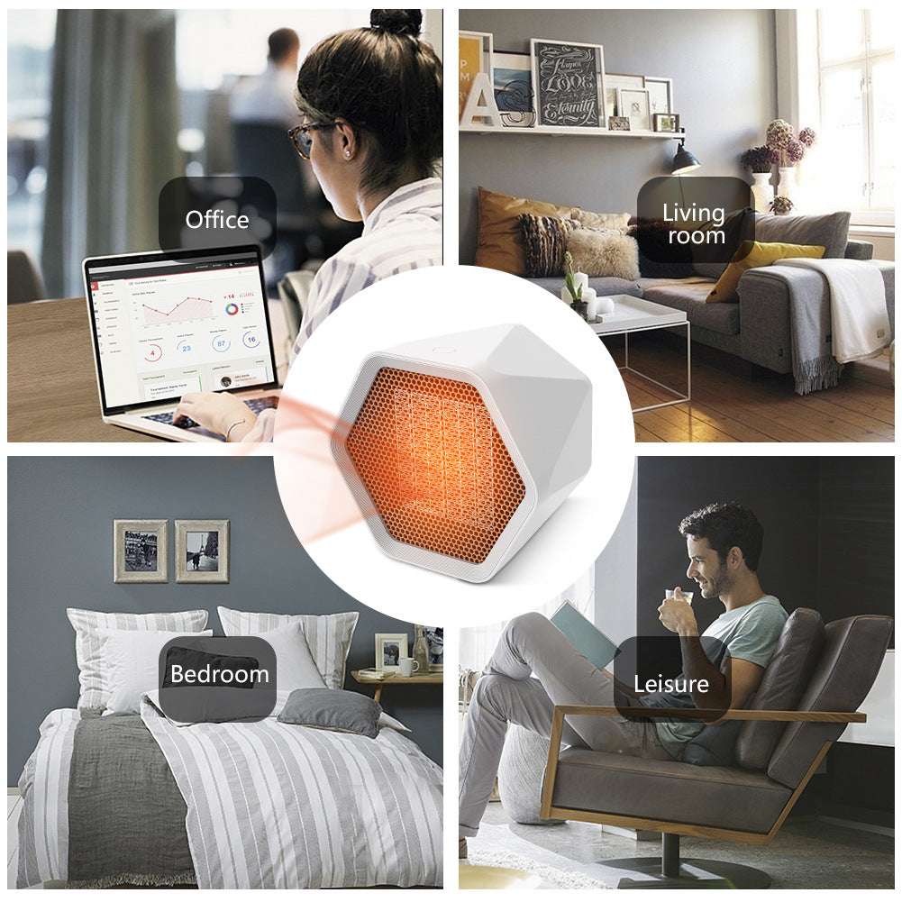 Mini Heater Fan Bladeless Heat Fan Desktop Electric Heater Hexagonal Heater Fan Heater Fan
