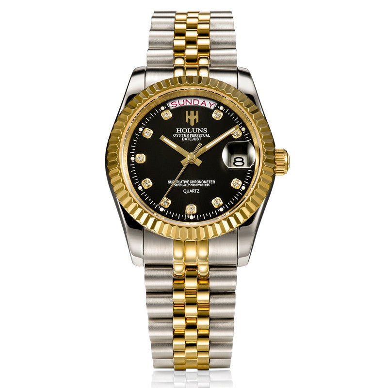 Multi-function calendar watch with diamond scale - globaltradeleader