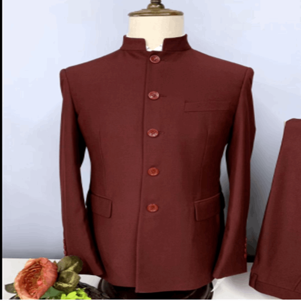 Zhongshan Collar Suit Men's Business Wedding Groom Stand Collar Self-cultivation