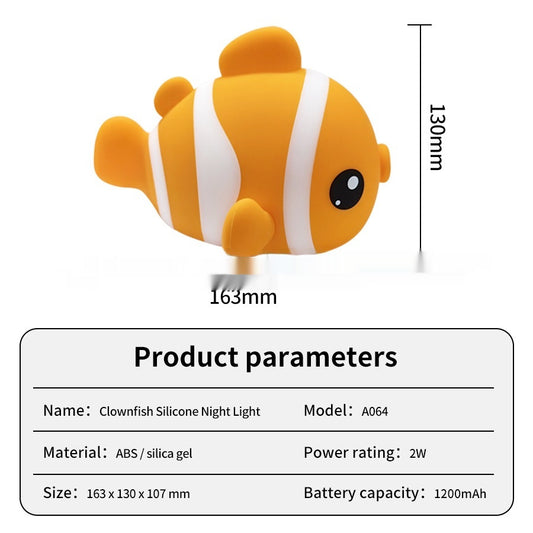 Clownfish Silicone Night Lamp Bedside Sleeping Holiday Gift - globaltradeleader