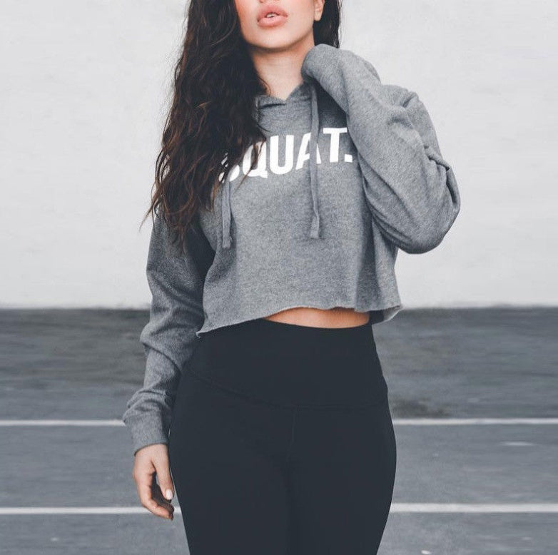 Women Fashion Active Hoodies Long Sleeve Crop Top Letter Print Loose Hooded sudaderas mujer harajuku hoodie sweat femme NEW - globaltradeleader