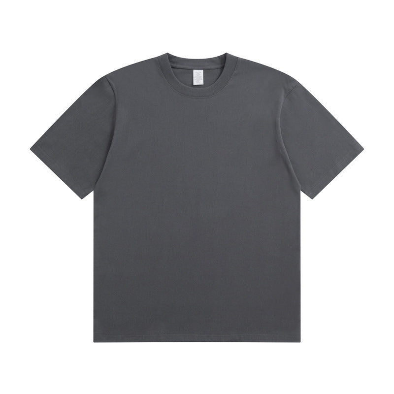 Men's Cotton T-shirt Heavy Solid Color Round Neck Short Sleeves - globaltradeleader