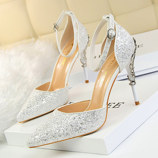 High metallic and sequined heels - globaltradeleader