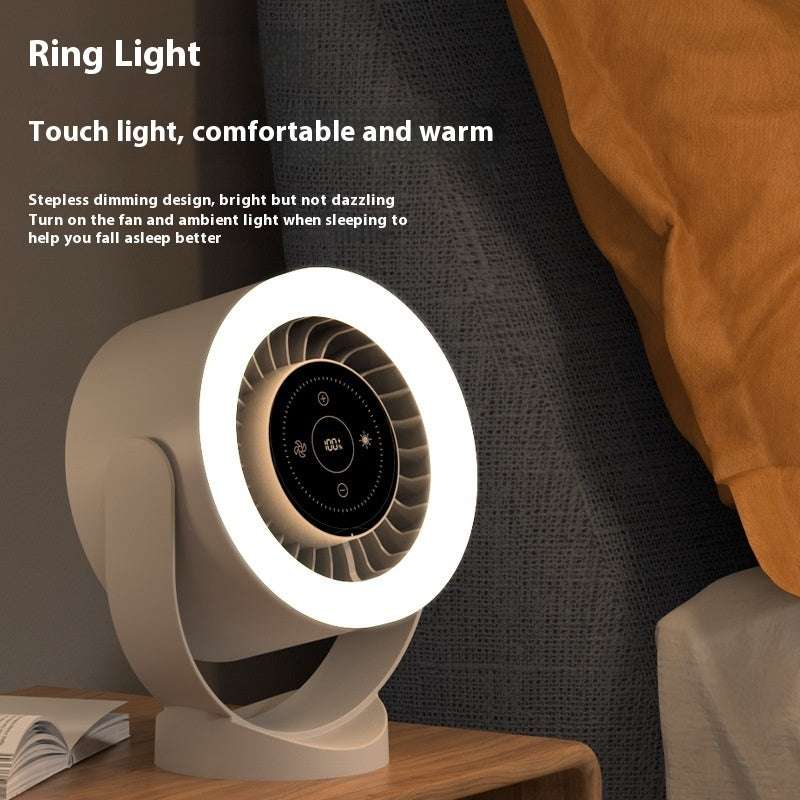 Desktop Adjustable Fan Light Rechargeable Wall Mount Table Fan Light Led Display Air Circulation Cooling USB Table Fan Light - globaltradeleader