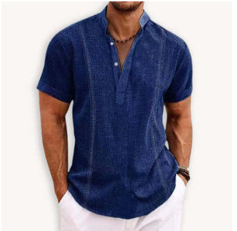 Men's Monochrome Short-sleeved Shirt - globaltradeleader