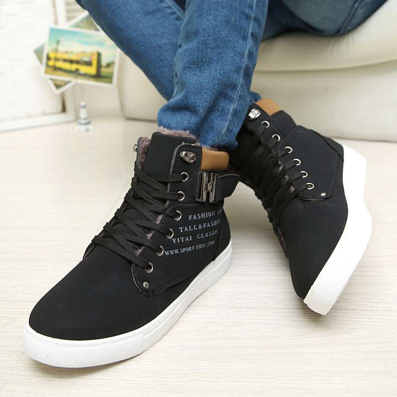 DEKABR Hot Men Shoes Fashion Warm Fur Winter Men Boots Autumn Leather Footwear For Man New High Top Canvas Casual Shoes Men - globaltradeleader