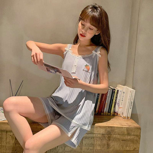 Fruit Embroidery Lace Suspender Can Be Worn Externally In Household Clothes And Pajamas