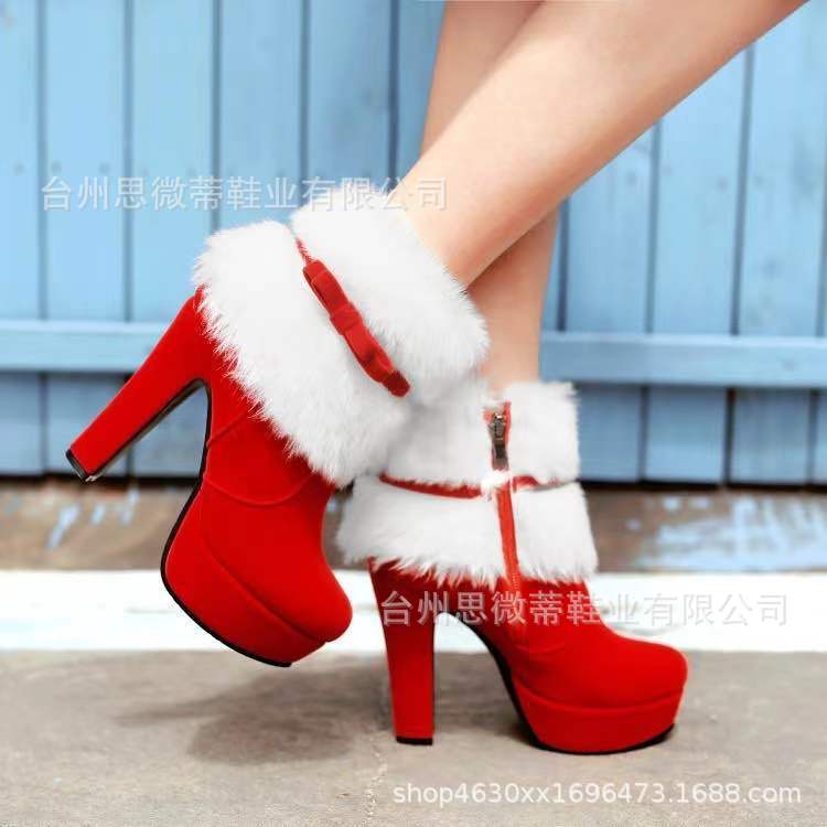 Winter New Women&#039;s Cotton Boots Foreign Trade Europe And The United States Large Size Women&#039;s Shoes Cross-border Explosive Models Factory Direct Supply