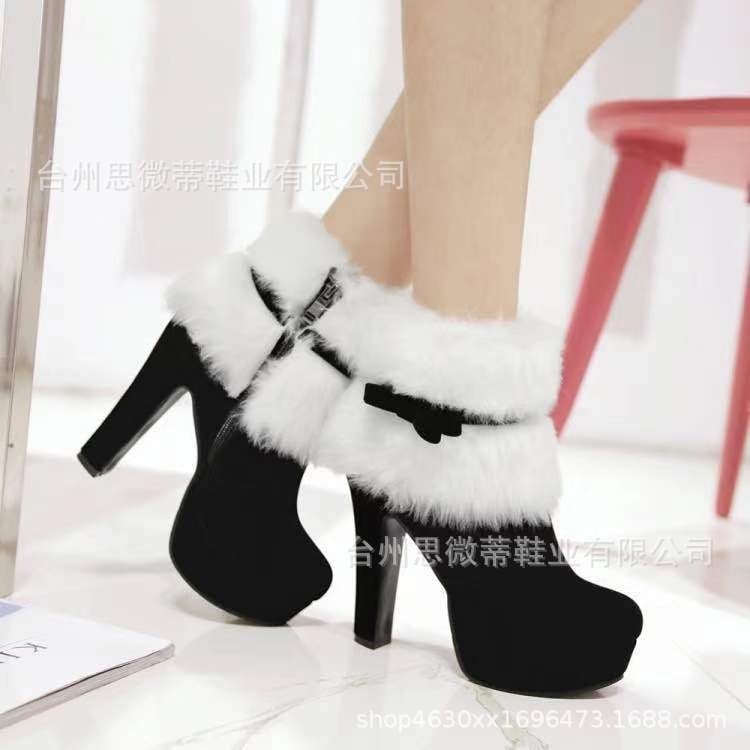 Winter New Women&#039;s Cotton Boots Foreign Trade Europe And The United States Large Size Women&#039;s Shoes Cross-border Explosive Models Factory Direct Supply