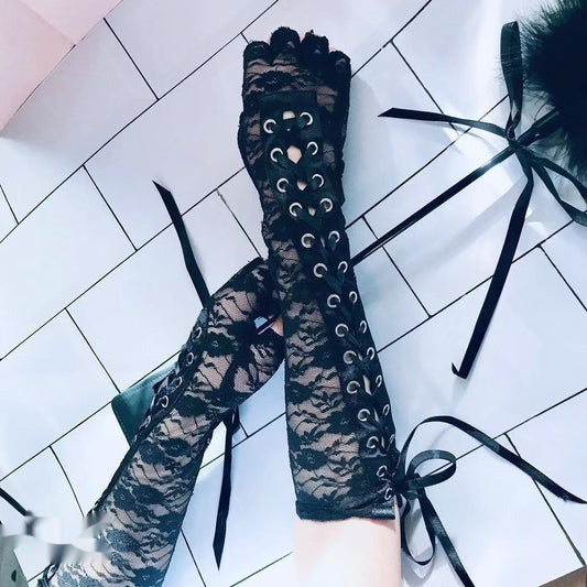 Beautiful Personality Lace Strap Gloves - globaltradeleader